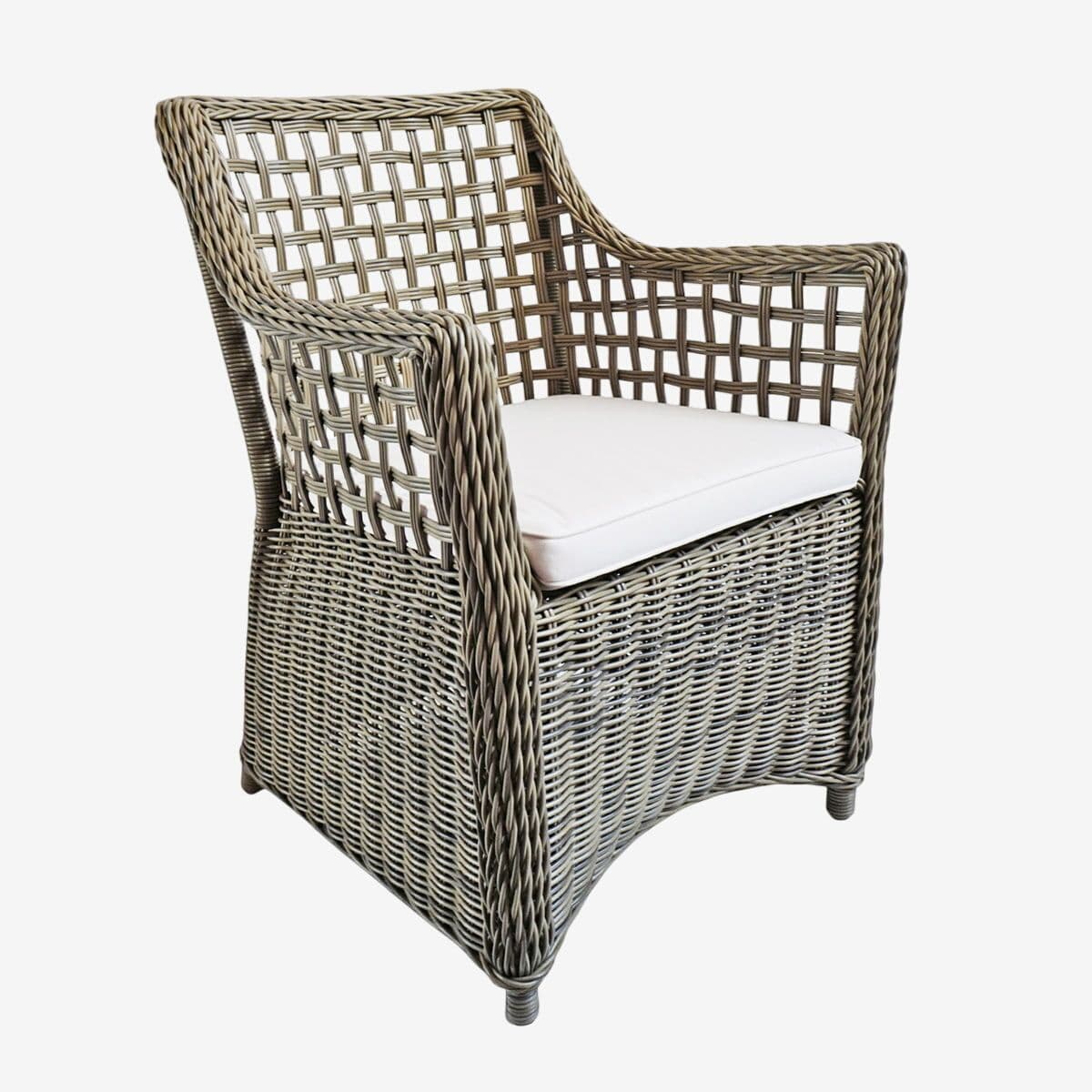 Outdoor Faux Wicker Dining Arm Chair - Image 1