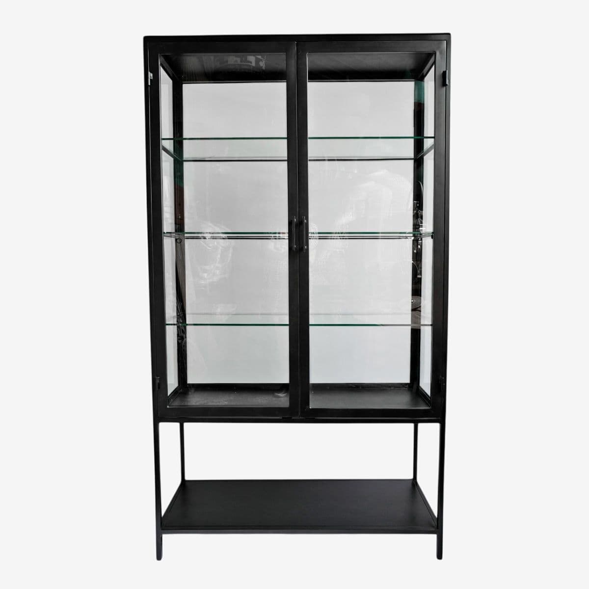 Black Iron & Glass Display Cabinet - Image 1