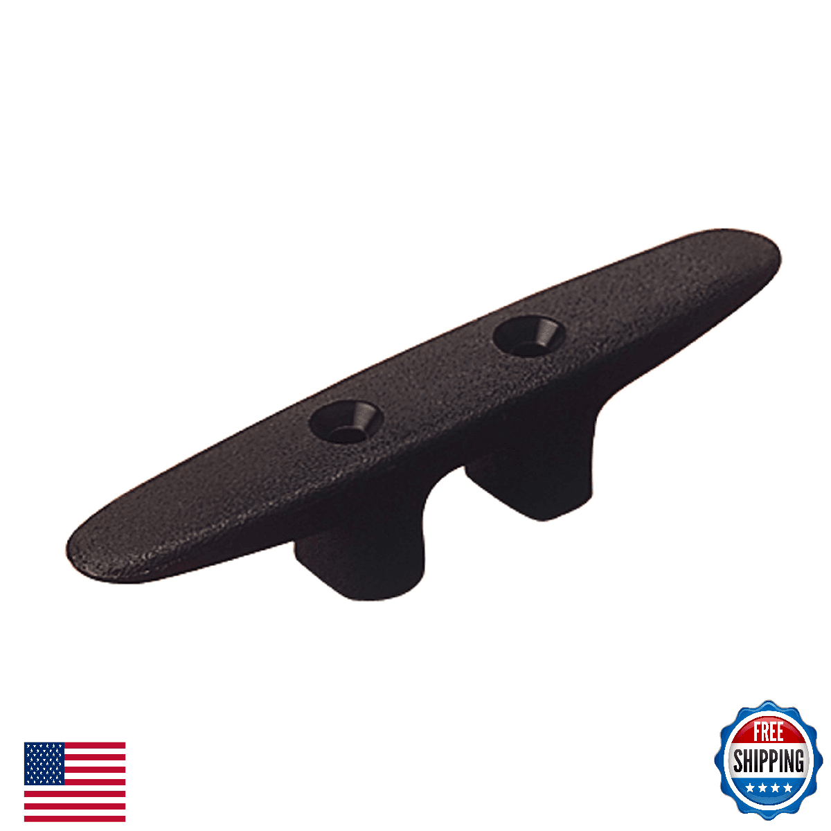 Sea Dog 043390-1 Black 10" Heavy Duty Nylon Cleat - Pair